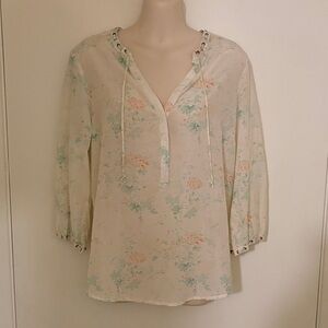 Scotch and Soda/Maison Scotch/ Miami Deco Floral Cream Women's Top size 2.